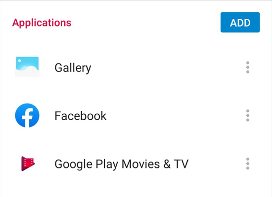chọn ứng dụng khóa